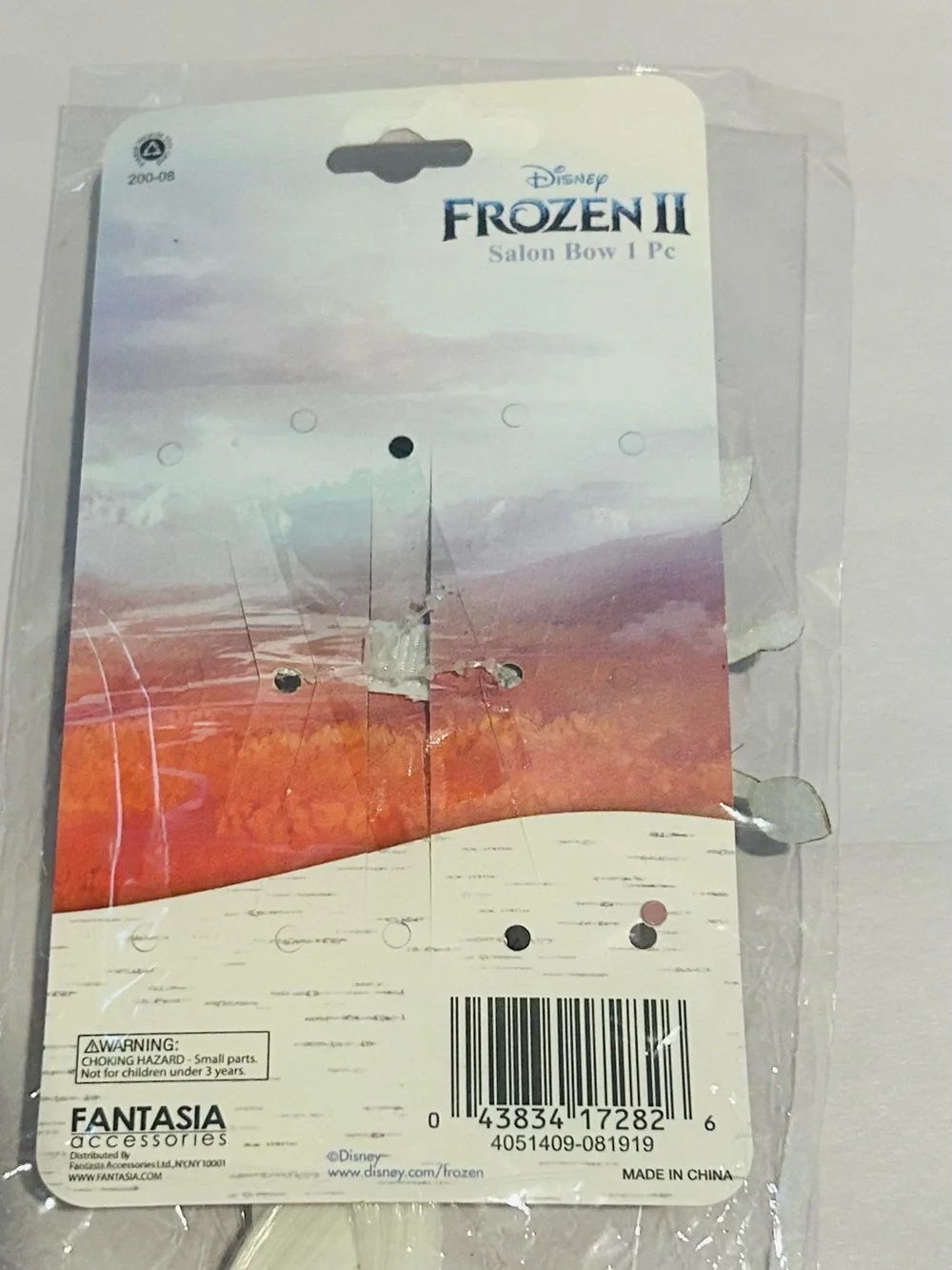 New Disney Frozen 11 Salon Bow with Faux Hair White Braid with Glitter Elsa